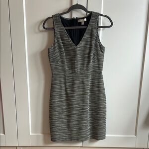 Elegant Black and White Tweed Dress